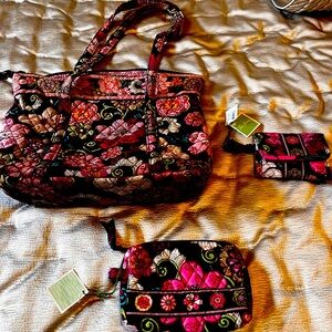Vera Bradley handbag, wallet and clutch set